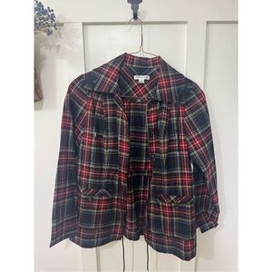 Vintage Pendleton Black and Red Plaid Wool Jacket